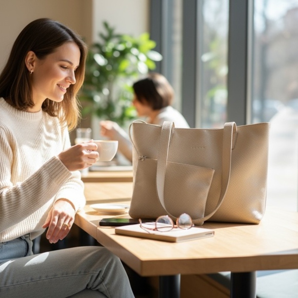 Loewe Pebbled Leather Tote w/ Pouch | Made in Spain | Quiet Luxury